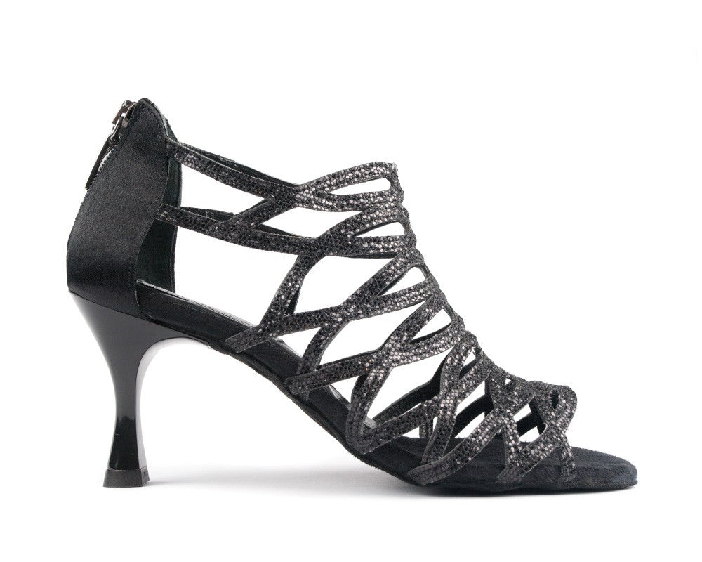 PD803 PRO Tanzschuhe in Black Satin/Glitter