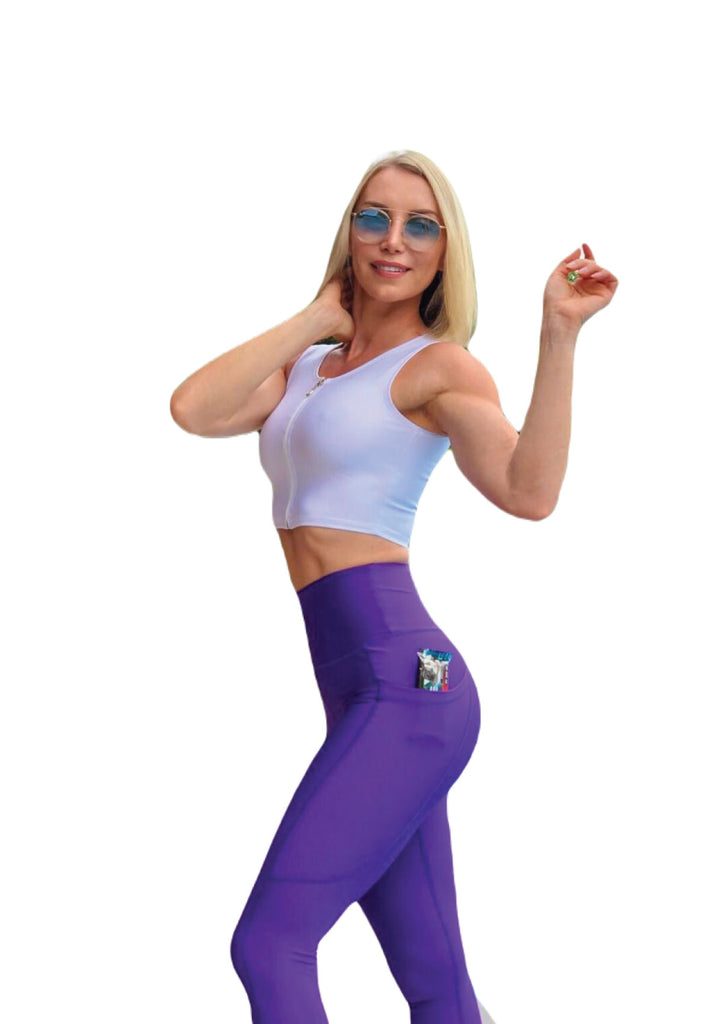 781 Leggings de bolsillo trasero en Violett